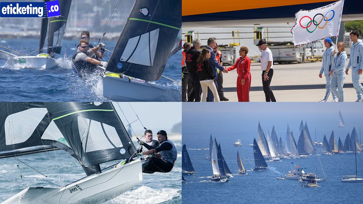 Olympic 2028 Tickets: Mattias Coutts and Oscar Gunn lead the New Zealand 49er challenge on opening day.